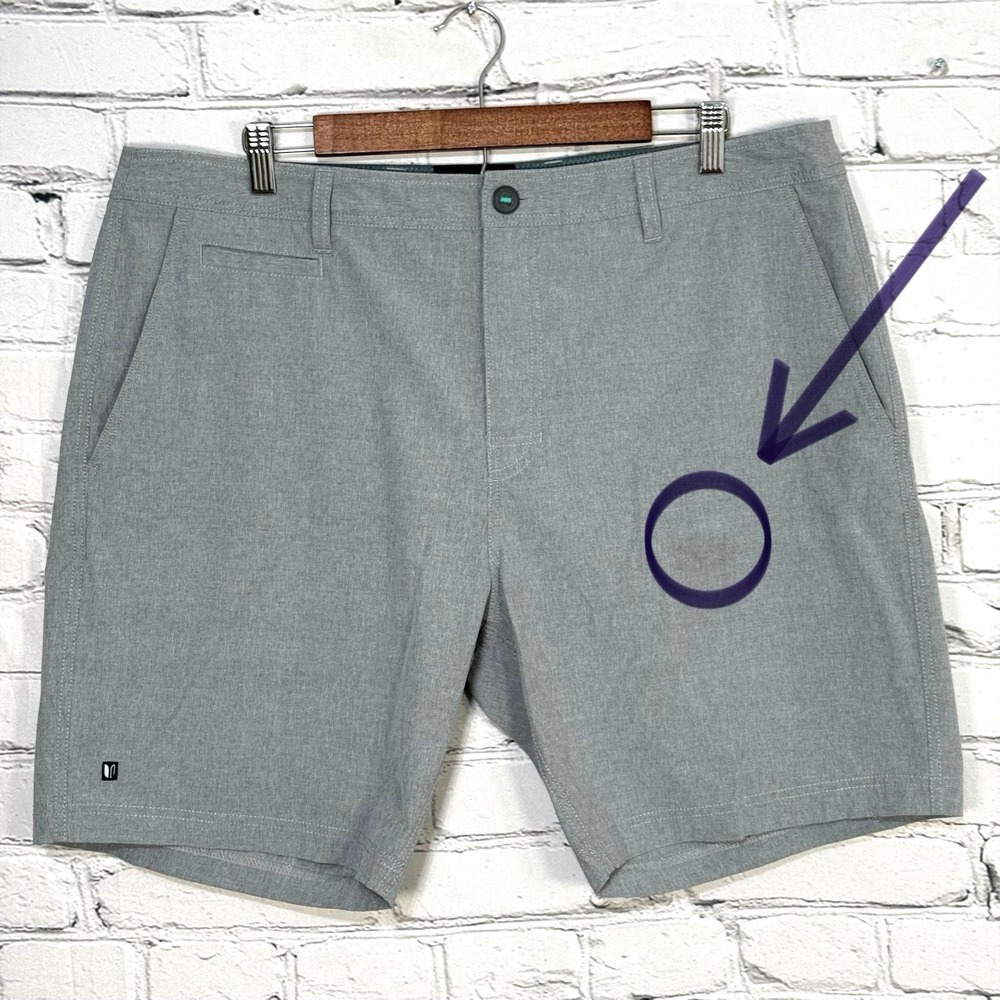Linksoul Solid‎ Boardwalker Shorts 36 Gray LS6200 Saltwater Wash Performance 8"